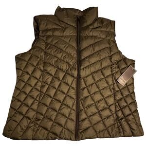 NWT Big Chill Down Blend Puffer Vest Olive Plus 3X
